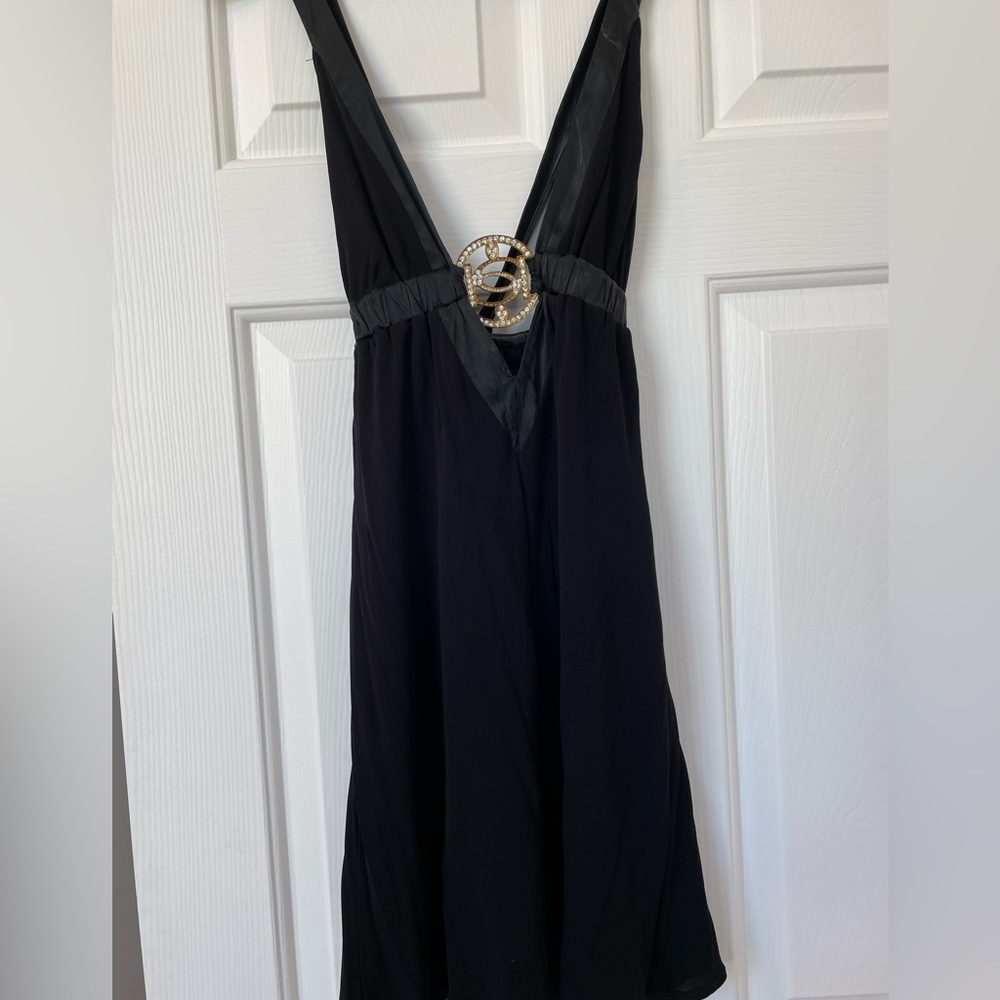 Bebe Low Cut Black Mini Dress size XS